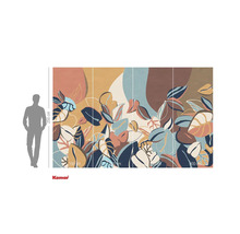 Tapetă vlies cu design abstract de frunze și o înălțime de 250 cm.