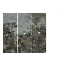 Tapetă foto din trei piese cu motiv de junglă și animale