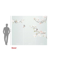 Fototapet cu flori și păsări, dimensiuni 300 pe 250 cm