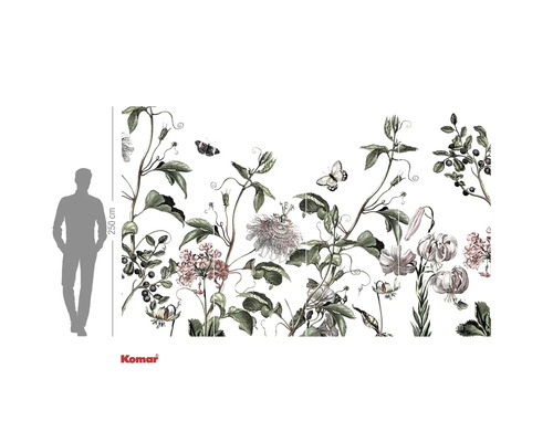 Tapet fototapet cu design floral și fluturi pentru decorarea pereților