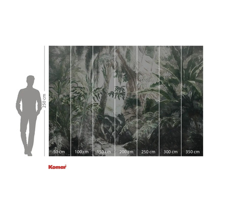 Fototapet cu motiv de junglă și indicații de dimensiune