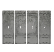 Tapetă foto din patru piese cu ornamente din stuc și rame