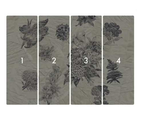 Fototapetă din patru piese cu model floral