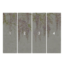 Tapetă vlies cu model de glicină, compusă din patru fâșii