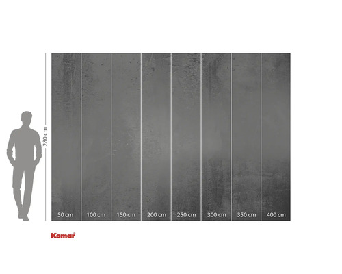 Tapet foto Komar cu aspect de beton și indicații de dimensiune