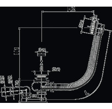 Desen tehnic al unui sifon cu dimensiuni