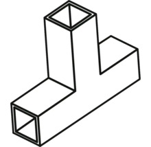 Racord în T pentru țevi pătrate