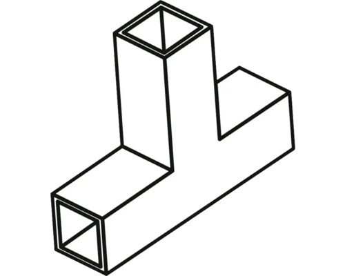 Racord în T pentru țevi pătrate