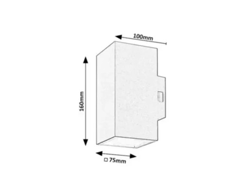 Desen tehnic al unei lămpi de perete cu dimensiuni