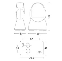 Desen tehnic al unui suport cu dimensiuni