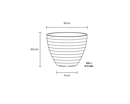Schiță a unui ghiveci cu dimensiuni