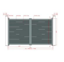 Desen tehnic al unei porți de grădină cu dimensiuni