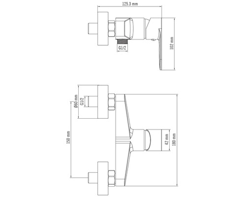 Desen tehnic al unei armături cu dimensiuni
