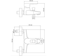 Desen tehnic al unui robinet cu dimensiuni