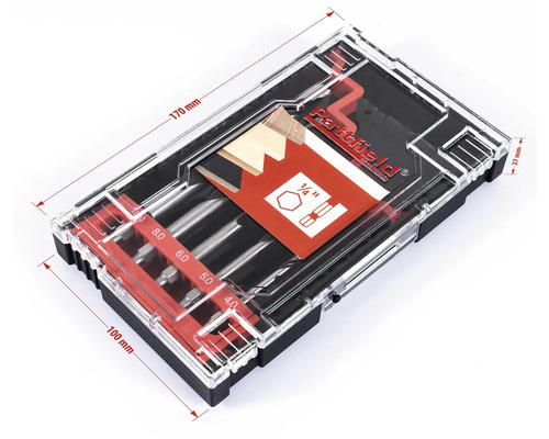Set de biți hexagonali Parttfield cu dimensiunile de 170 mm x 100 mm x 27 mm