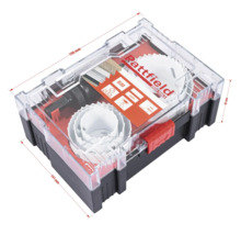 Set de ferăstraie-cupă în cutie de depozitare cu dimensiunile 190 mm x 141 mm x 85 mm