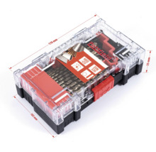 Set de burghie în cutie de plastic cu dimensiuni