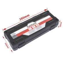 Valiză de scule Pattfield cu set de dălți, lățime de 280 milimetri, înălțime de 102 milimetri și adâncime de 50 milimetri