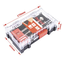 Set burghie Pattfield în cutie transparentă din plastic, cu indicații de dimensiuni