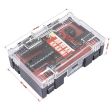 Set de scule Pattfield în cutie transparentă cu indicații de dimensiune