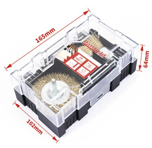 Set perii de sârmă Pattfield în cutie transparentă de plastic cu indicații de dimensiune.