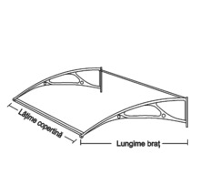 Desen tehnic al unui baldachin cu dimensiuni