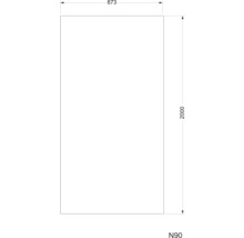 Desen tehnic al unei plăci cu dimensiunile 873 pe 2000 și marcajul N90