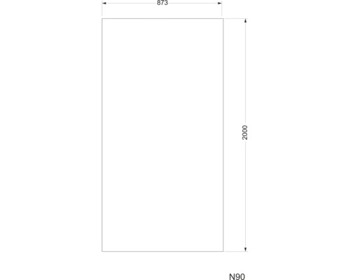 Desen tehnic al unei plăci cu dimensiunile 873 pe 2000 și marcajul N90