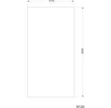 Desen tehnic al unei plăci cu dimensiunile de 1173 x 2000 milimetri.