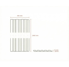 Desen tehnic al unui placaj de fațadă cu dimensiunile de 410 mm lățime și 2440 mm înălțime