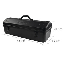 Cutie de scule din metal cu dimensiunile de 53 cm x 21 cm x 19 cm