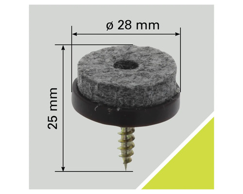 Glisor din pâslă cu șurub, diametru 28 mm