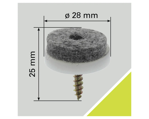 Glisor din pâslă cu șurub, diametru 28 milimetri