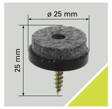 Ghidaj din pâslă cu șurub, diametru 25 milimetri