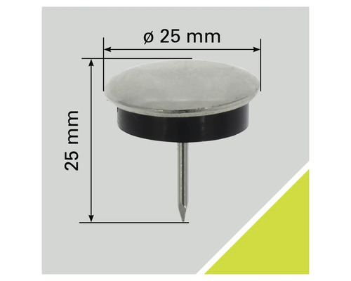 Glisor pentru scaun cu cui, diametru 25 milimetri