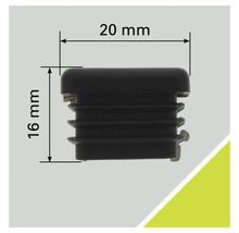 Capac de protecție din plastic cu dimensiunile 20 mm x 16 mm