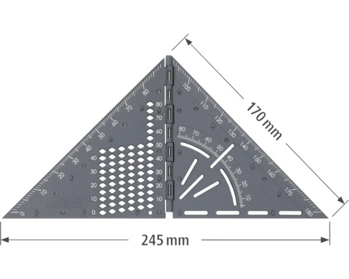 Echer Wolfcraft cu dimensiuni de 245 pe 170 milimetri
