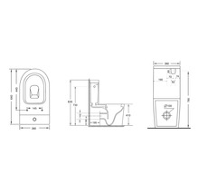 Desen tehnic al unui WC de podea cu dimensiuni