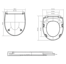 Desen tehnic al unui capac de WC cu dimensiuni