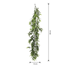 Creangă decorativă cu frunze verzi, lungime 68 cm