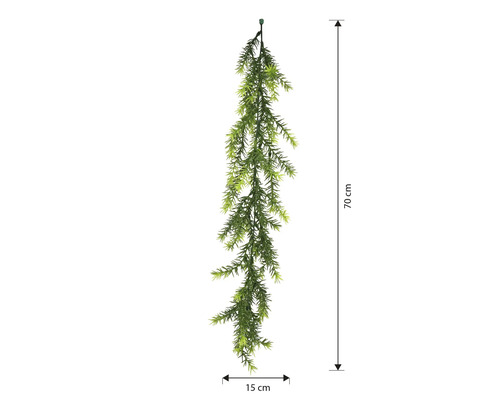 Iederă artificială suspendată cu o lungime de 70 cm și o lățime de 15 cm.