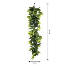 Ghirlandă artificială verde cu o lungime de 67 cm și o lățime de 13 cm.
