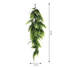 Ghirlandă artificială de ferigă, lungime 66 cm și lățime 15 cm, pentru decorare