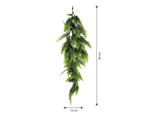 Ghirlandă artificială de ferigă, lungime 66 cm și lățime 15 cm, pentru decorare