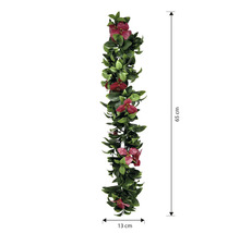 Ghirlandă decorativă cu flori artificiale cu frunze și flori, lungime 65 cm
