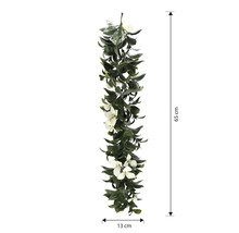 Ghirlandă artificială cu frunze și flori, lungime 65 cm și lățime 13 cm