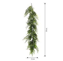 Ghirlandă decorativă cu plante verzi, cu o lungime de 70 cm și o lățime de 15 cm.