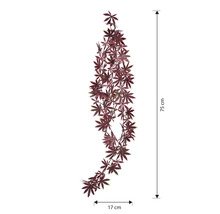 Ramură artificială de arțar roșu, lungime de 75 cm și lățime de 17 cm, decorațiune