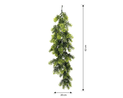 Plantă artificială suspendată, 62 cm lungime, 20 cm lățime, pentru decorare