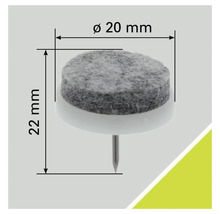 Glisor din pâslă cu cui, diametru 20 milimetri